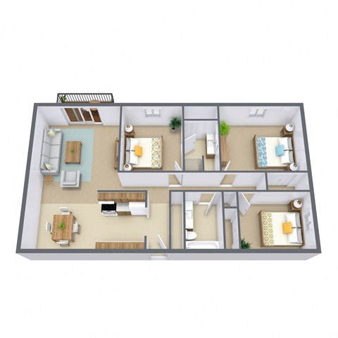 Sunview Apartments | Three Bedroom | Plan 3175A